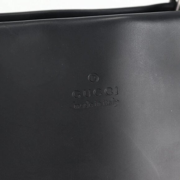 GUCCI Bamboo Hand Bag Leather 2way Black 002 1016 Auth 133424 - Picture 12 of 16